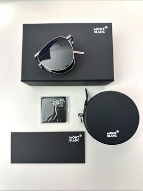 NEW*** Montblanc Grey Pilot Men's Sunglasses MB0091S 001 54.